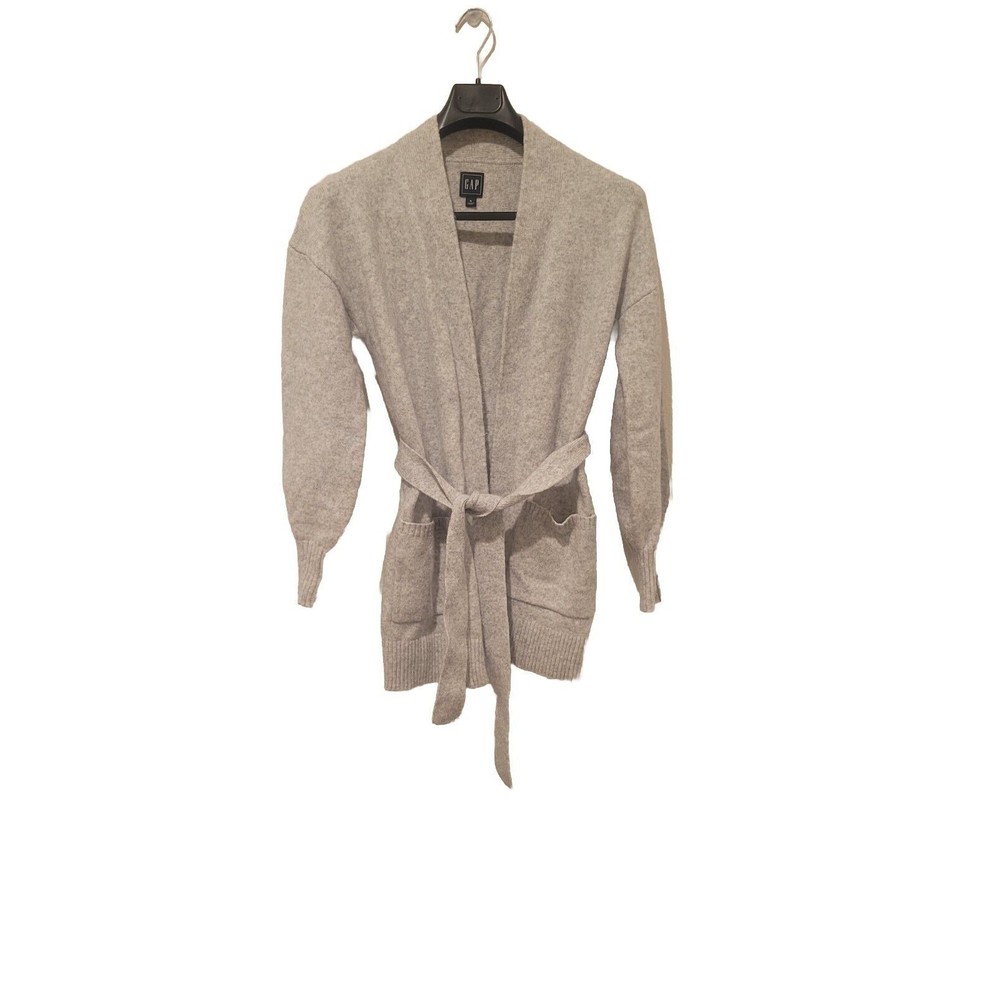 Gap Belted OPEN Cardigan Light Heather Gray Women’s Size SMALL. Grandma core
